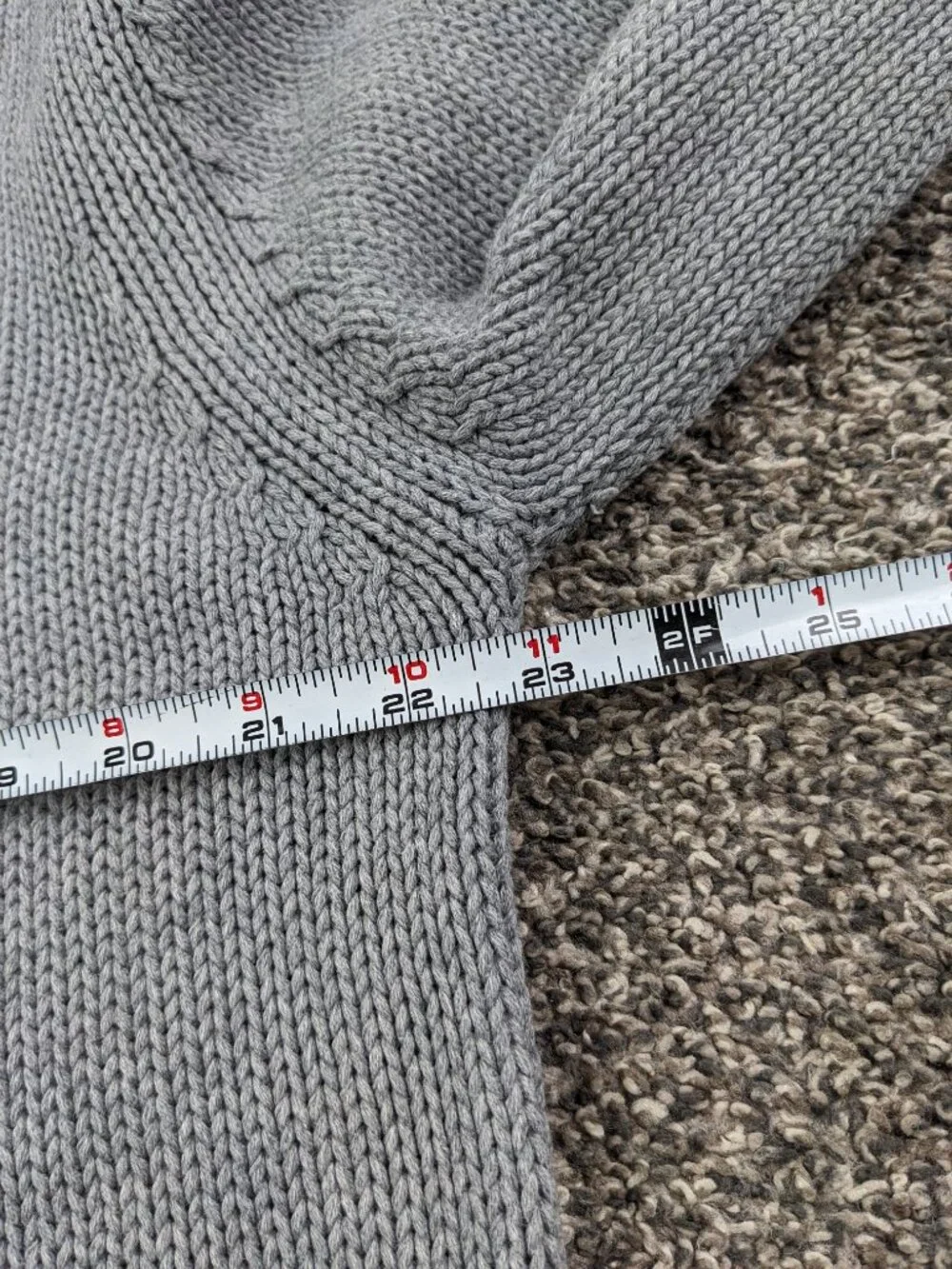 Vintage J Crew Sweater Roll Neck Cotton Fisherman Gray Mens Medium